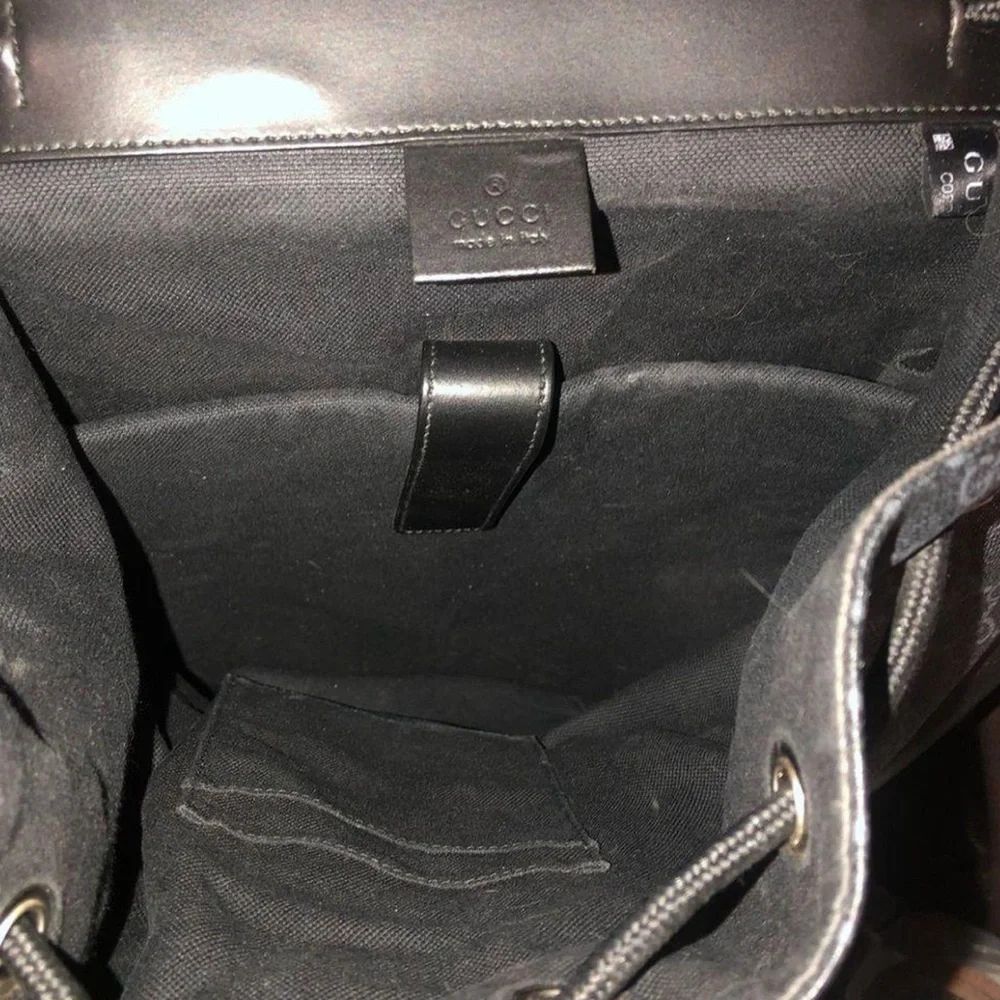 GUCCI GG SUPREME Soft Sided Coated Canvas Leather Black and Grey Backpack COA